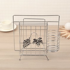 Подставки для ножей Доляна 2998336 24,5×10×25 см, цвет хром