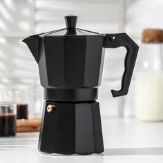 Кофеварка гейзерная Доляна Alum black, на 6 чашек, 300 мл