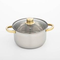 Кастрюля Доляна 3 л серебристый