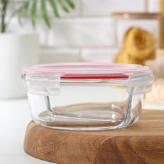 Контейнер Доляна «Клик» 2-х секционный: 400 мл, 400 мл, круглый, с крышкой