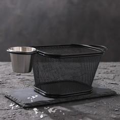 Корзинка для подачи снеков Доляна «Ночь», 21×11×8 см, с соусником