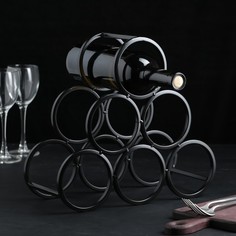 Подставка для бутылки Доляна «Моно», 31,5×28,5×12,5 см, цвет чёрный