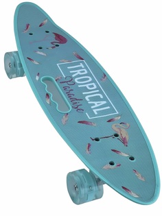 Скейт детский Пенниборд, M1.10, 60x16 см (фламинго), светящиеся колеса Like Goods