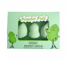 Подарочный набор спонжей MYONLY Powder Puff 3 шт. зеленый