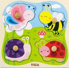 Пазл для малышей Viga Насекомые, 4 детали, VG50131