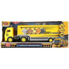 Машина свет+звук тягач с прицепомстройка, 34,5см, пластик, инерц Технопарк