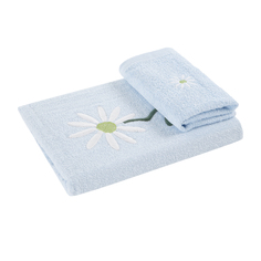 Полотенце Grand textile 40 х 60 см и 60 х 110 см махровое голубое 2 шт No Brand