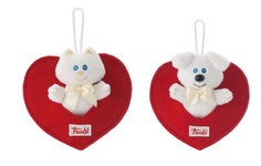Мягкая игрушка Trudi с собачкой/кошечкой, в сердечке, 9 см 29440 (52109, 52110)