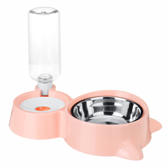 Миска Pets & Friends PF-AUTBOWL-12 с автопоилкой, цвет розовый, 500 мл