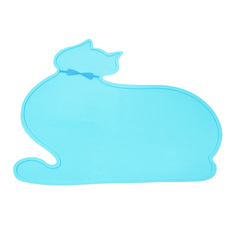 Силиконовый коврик Pets & Friends под миску, водонепроницаемый, цвет синий, 36х47 см