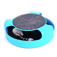 Игрушка мышь, когтеточка, круглая, голубая, 26х26х7 см, Pets & Friends PF-MOUSE-02