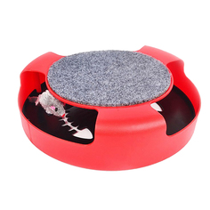 Игрушка мышь, когтеточка, круглая, красная, 26х26х7 см, Pets & Friends PF-MOUSE-03