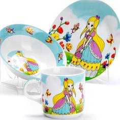 Набор посуды Loraine Принцесса с рисунком 3 предмета
