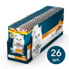 Влажный корм для кошек Gourmet Перл Соус Де-люкс, с курицей в соусе, 75 г*26 шт