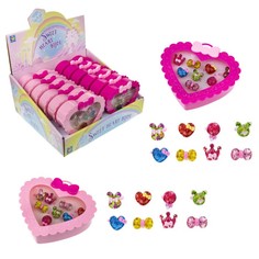 Набор украшений Sweet heart Bijou в ярко-розовой шкатулке 8 колец леденцы Т21034-2 1toy