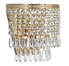 Бра Arti Lampadari Stella gold E27 60W с подвесками прозрачное