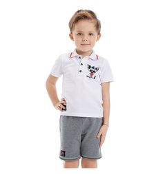 Футболка-поло Lucky Child Лемур в Париже молочный р.86-92