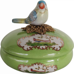 Шкатулка Glasar с птичкой 11 x 11 x 10 см зеленая ГЛАСАР
