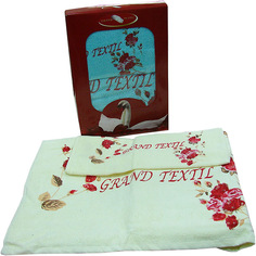 Полотенце Grand textile Блум 40 х 60 см и 60 х 110 см махровое синее 2 шт No Brand