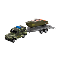 Набор Технопарк вооруженные силы, металл. УАЗ с лодкой на прицепе