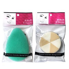 Набор K-Beauty: Спонж-губка "Капля" для очищения+Спонж в кейсе для ровного тона
