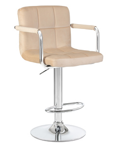 Барный стул Империя стульев KRUGER ARM-D бежевый LM-5011 beige velours (MJ9-10)