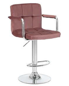 Барный стул Империя стульев KRUGER ARM-D розовый LM-5011 powder pink velours (MJ9-32)