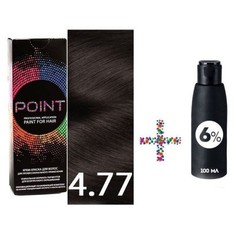 Крем-краска для волос POINT 4.77 и крем-окислитель 6%