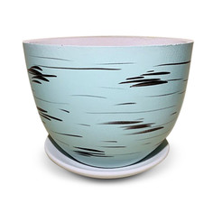 Горшок для цветов керамический Котовская Майолика Береста мятная 2.3 л