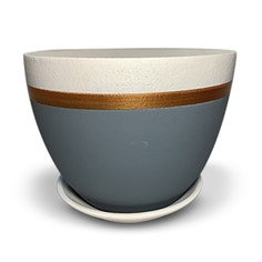 Горшок для цветов керамический Котовская Майолика СТИЛЬ серо-голубой 1.3 л