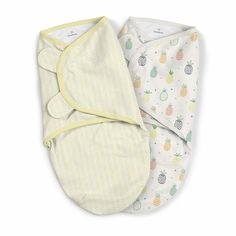 Конверт на липучке Summer Infant Organic SwaddleMe желтый ананасы 2 шт. размер S-M 57810