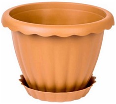 Кашпо Dalia Spark Plast с поддоном бежевое 3,5 л