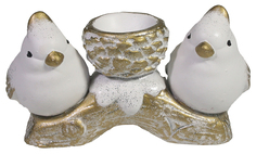 Подсвечник Шишечка с птичками, золото Ремеко