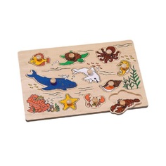 Пазл деревянный Hongji Toys Морские обитатели HJ98106k