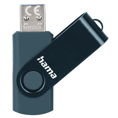 Флешка Hama "Rotate" USB 3.0, 256GB, 90MB/s, petrol blue 256 ГБ (59166)
