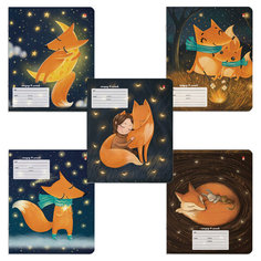 Тетрадь школьная Альт 105751.20 Волшебные лисы косая линейка 18 листов A5