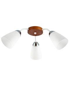 Люстра потолочная "Диана", 3хE14x40Вт, орех и белый, Дубравия, 080-211-23