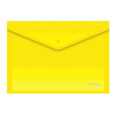 Папка-конверт Berlingo А4 пластиковая на кнопке желтая 33 х 23,5 см