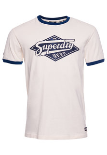 Футболка мужская Superdry BOHO RINGER GRAPHIC TEE белая M