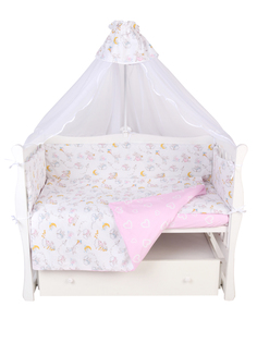 Бортик в кроватку Amarobaby на молнии Мышата в облаках, поплин AMARO-3104-MvO