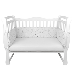 Бортик в кроватку AmaroBaby На молнии Stars белый