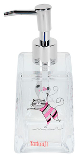 Дозатор для мыла Tatkraft Acryl Funny Cats 12974 Прозрачный/Хром