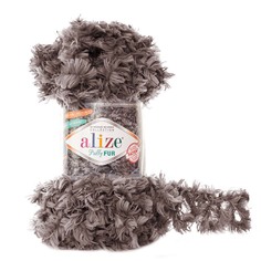 Пряжа Alize 7728472_00007 Puffy Fur 6105 пепельно-кофейный