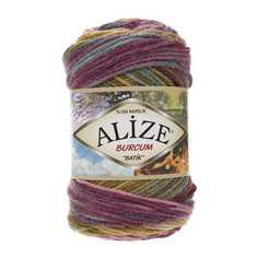 Пряжа Alize 364118_00034 Burcum Batik 4341беж-зел-м.волна-фукс-розовый