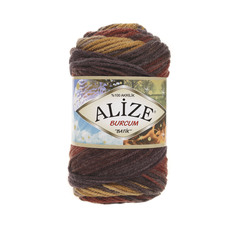 Пряжа Alize burcum,batik,3379 Burcum Batik 3379 коричневый, серый, желтый