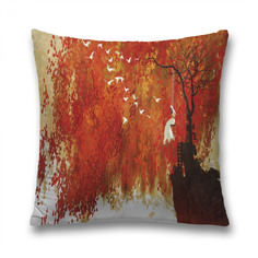 Наволочка декоративная JoyArty "В фате на высокой качели" на молнии, 45x45 см