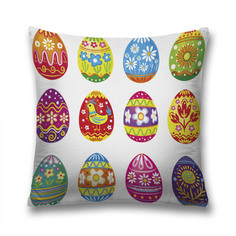 Наволочка декоративная JoyArty "Раскраска пасхальных яиц" на молнии, 45x45 см