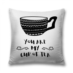 Наволочка декоративная JoyArty "Ты моя чашка чая" на молнии, 45x45 см