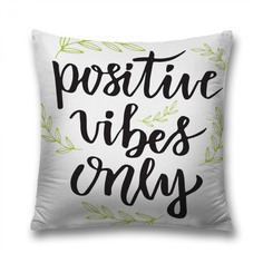 Наволочка декоративная JoyArty "Только позитивные флюиды" на молнии, 45x45 см