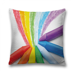 Наволочка декоративная JoyArty "Цветные восковые карандаши" на молнии, 45x45 см